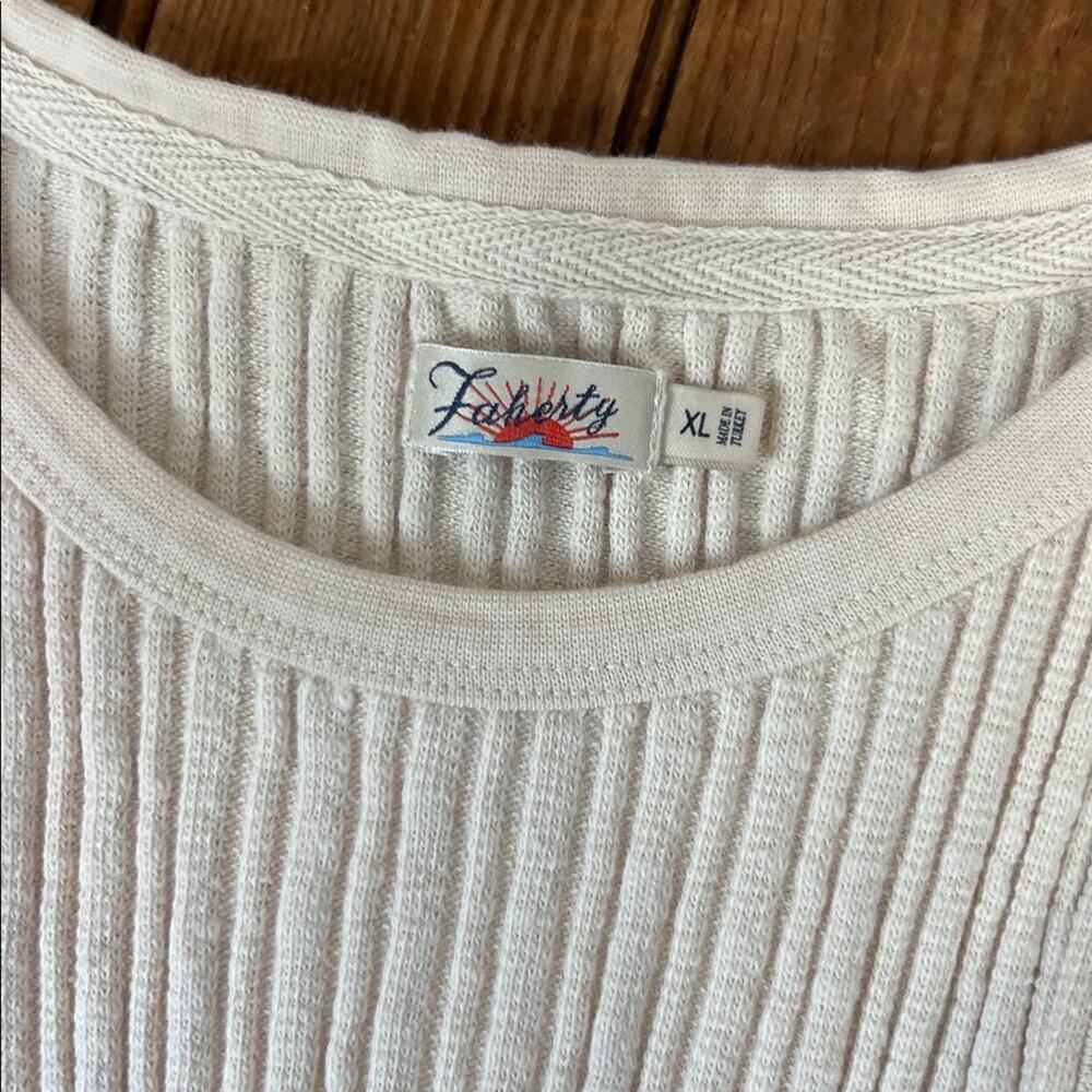Faherty womens tank top Paradise Pointelle quality Cream in Egret size xl - Picture 2 of 6